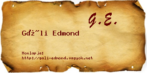 Gáli Edmond névjegykártya